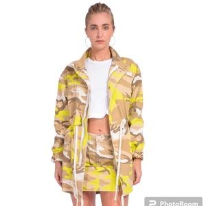 NWT LE SUPERBE Electric Camo Anorak Oversized Jacket- Size Small